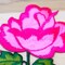Hot Pink Flower Patch Dual Rose Appliqué with Iron On Backing Embroidered Floral Patch for Jackets & Crafts